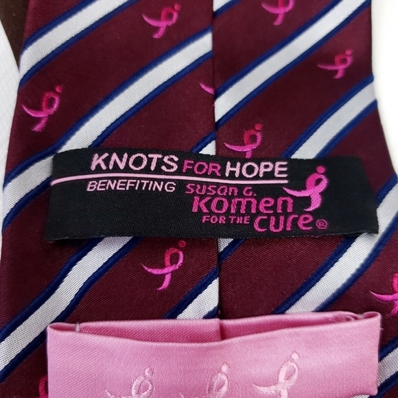 Susan G Komen  knots for hope 100% silk x 4 - Picture 7 of 10